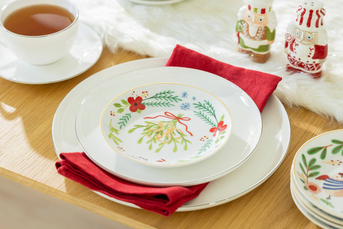 12 Days of Christmas Fine Porcelain Appetizer Plates | Set of 12