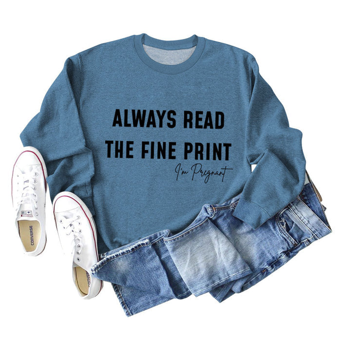 Blue sweater (black font) / S