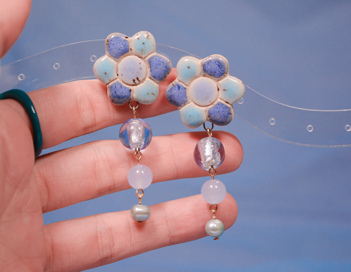 Blue Daisy Studs
