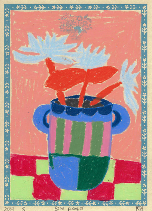 "Blue Flowers" - Noah Mackenzie Original Drawing 2024