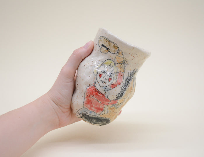 Cowgirl Hand Built Vase