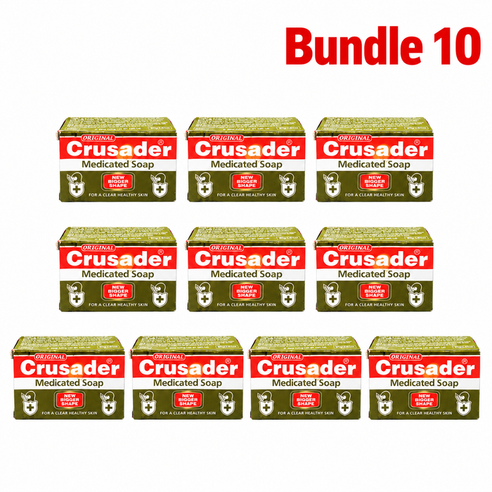 Crusader Medicated Soap, deep-cleansing medicated soap bar designed to wash away dirt, oil, and impurities while leaving skin feeling clean, fresh, smooth, and refreshed for daily bathing.