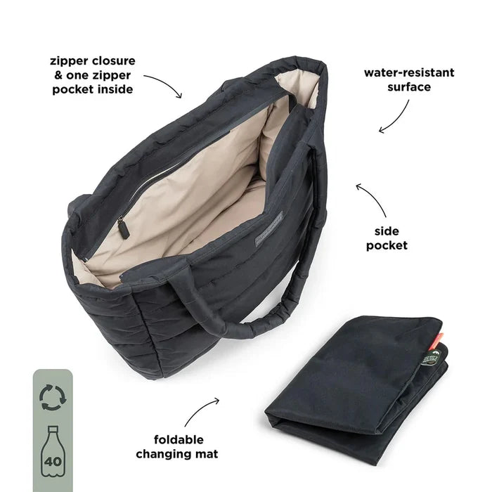 Done by Deer Quilted Changing Tote Black