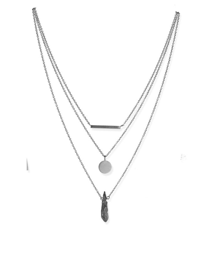 FAB LUNA TRIPLE LAYERED DROP NECKLACE