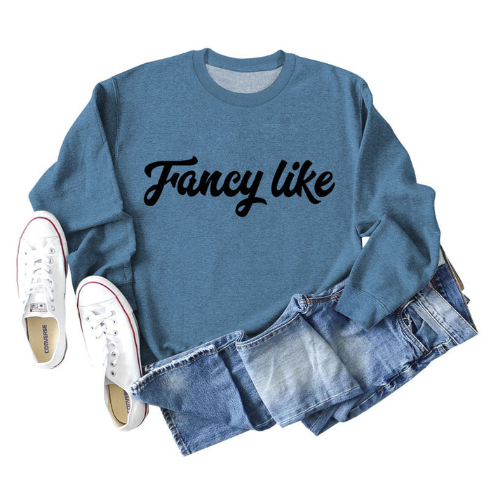 Blue sweater (black font) / S