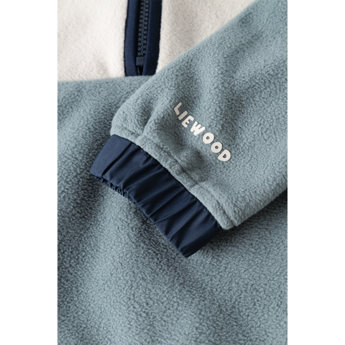 Liewood - Fleece Half Zip Shirt - Wynn - Classic Navy Mix - Back - Details 2