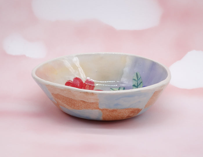 Floral Checkerboard Bowl