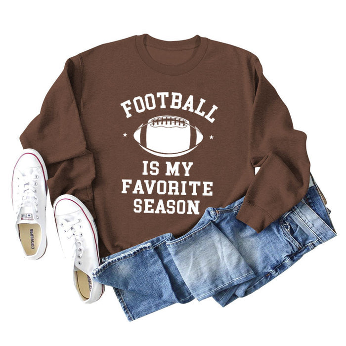 Coffee colored sweater (white font) / S