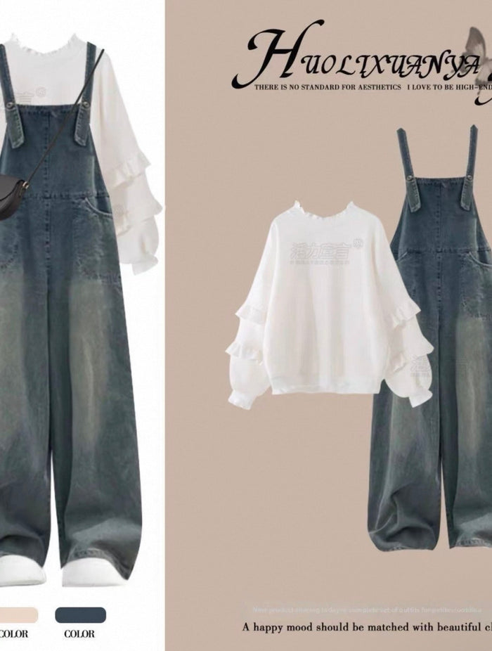 Girls' Denim Overalls & Bunny Sweater Set Canada