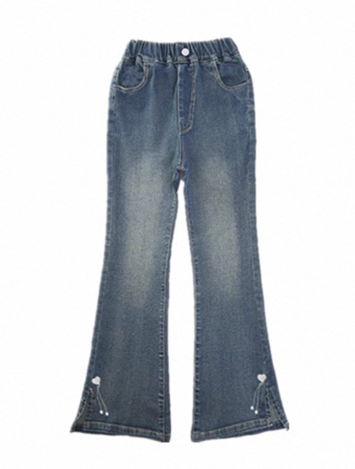 Pair of blue jeans on a white background