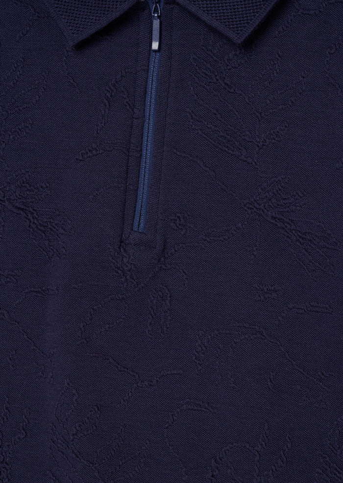 Greyson Jacquard Zip Polo