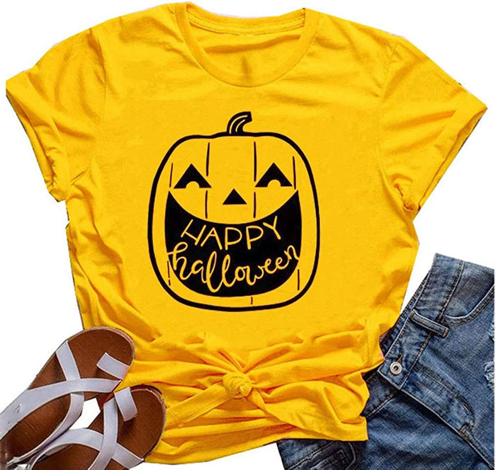 Happy Halloween Pumpkin T-Shirt for Women