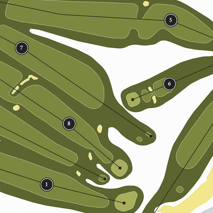 Hay Harbor Golf Club | Heritage Style Golf Course Print | Close Up
