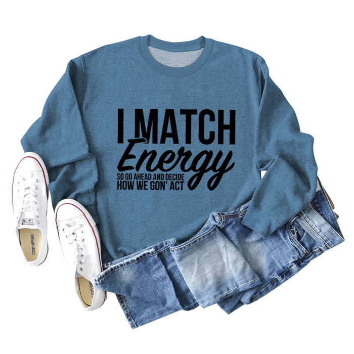 Blue sweater (black font) / S