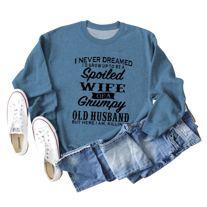 Blue sweater (black font) / S