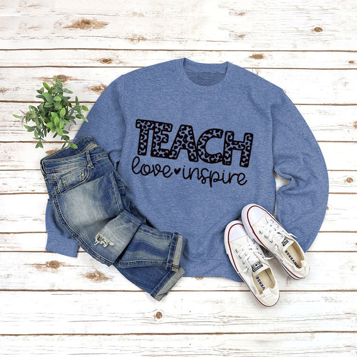 Blue sweater (black font) / S