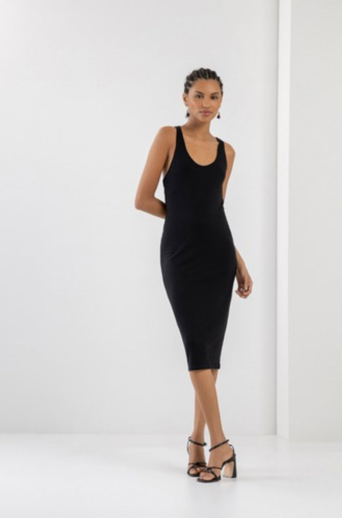 LEZ A LEZ RIBBED CRISS CROSS DRESS