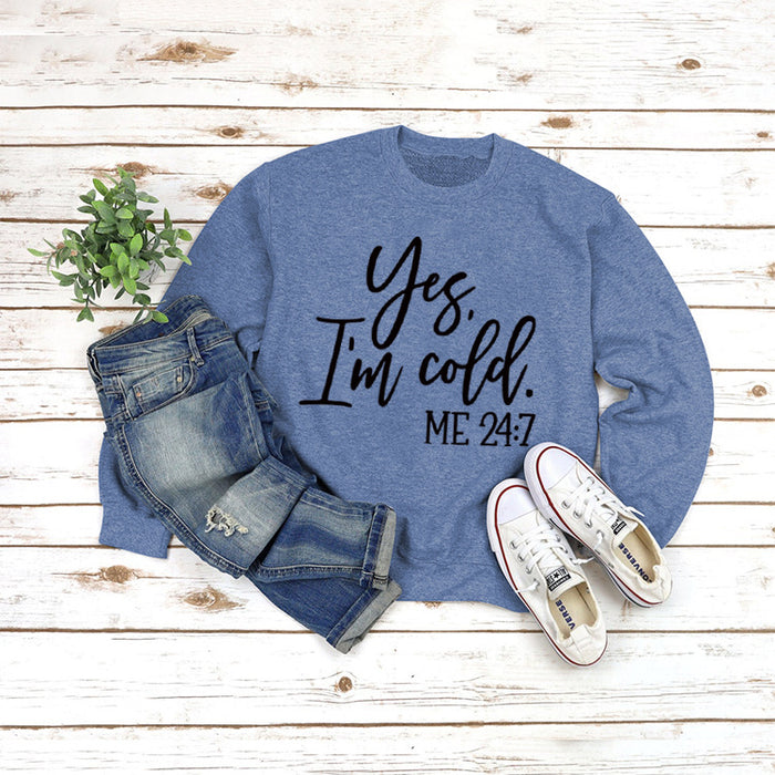 Blue sweater (black font) / S