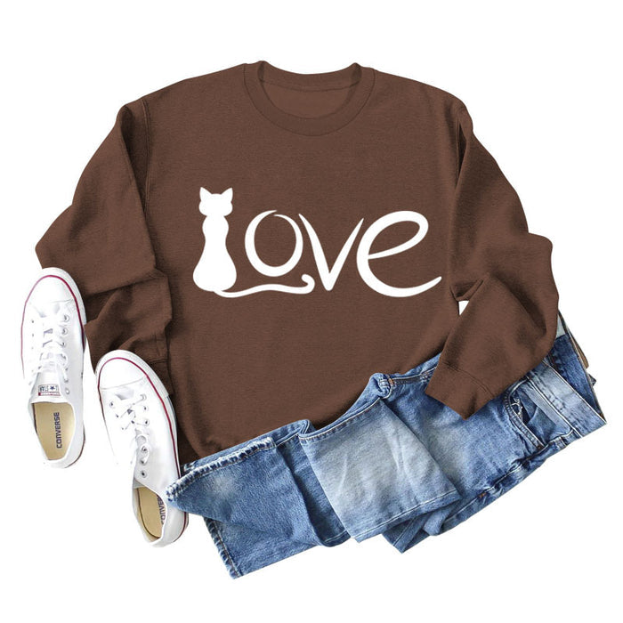 Coffee colored sweater (white font) / S