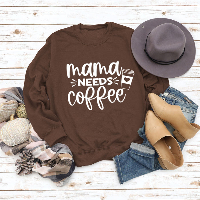 Coffee colored sweater (white font) / S