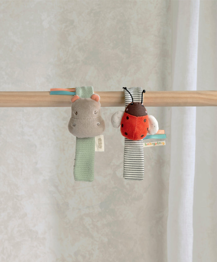 Mamas & Papas Activity Toys Wrist Rattles - Hippo/Ladybird (2 Pack)