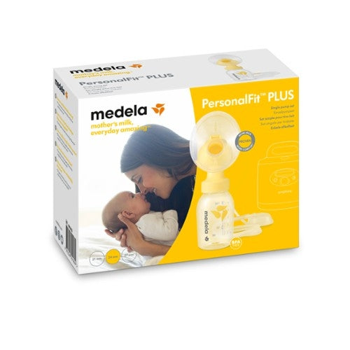 Medela PersonalFit PLUS breast pump kit with toshi baby romper and Odyssey Wagon Wheels