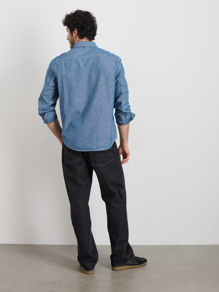 Mill Shirt in Japanese Chambray - Chambray Rinse Wash