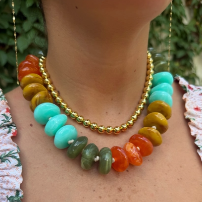 Multi Chunky Beaded Necklace