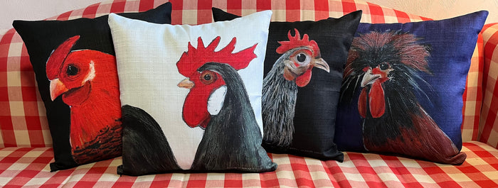 NANCY THOMAS PILLOWS - Black Chicken