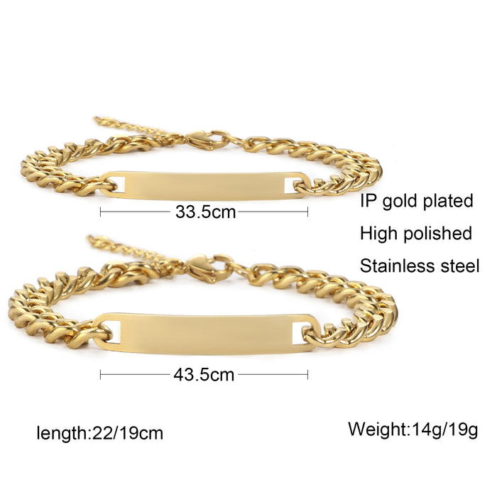 NEHZUS Couples Customize Bracelets Stainless Steel Personalize Jewelry Gift Ideas