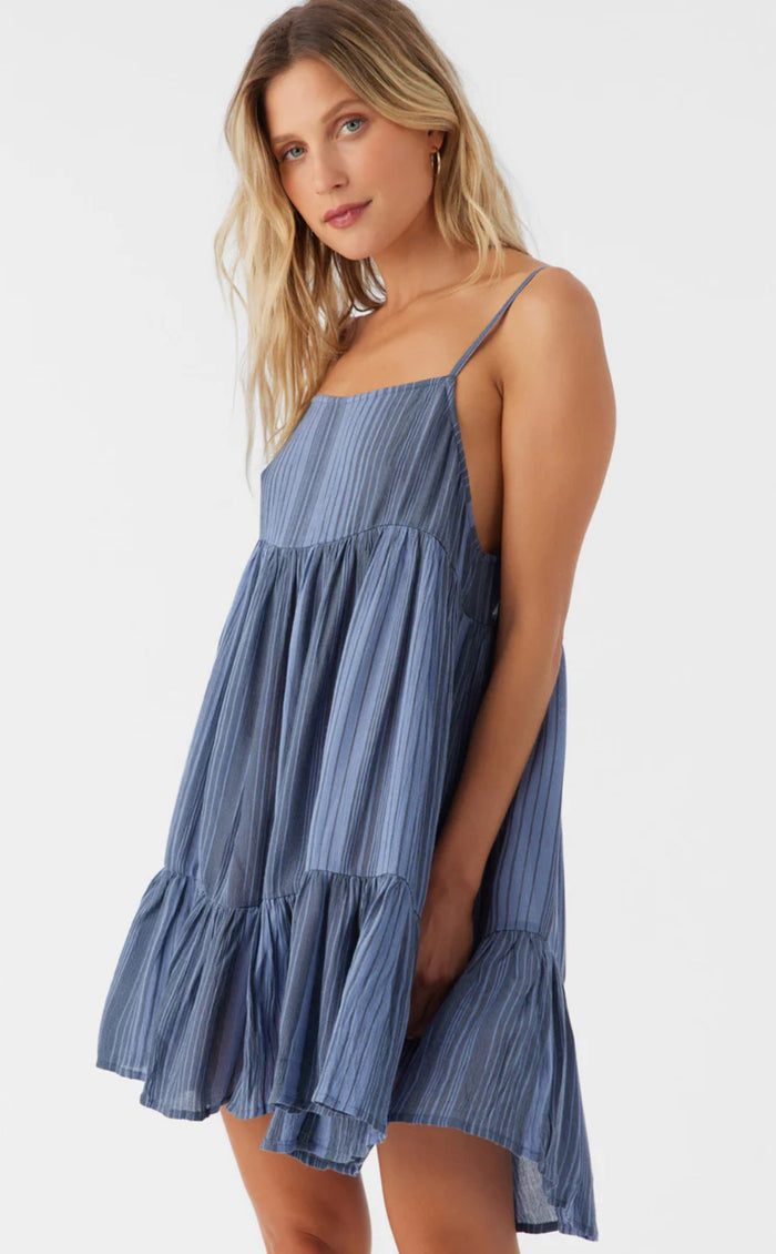 O’NEILL SALTWATER ESSENTIALS RILEE STRIPED COVER-UP DRESS