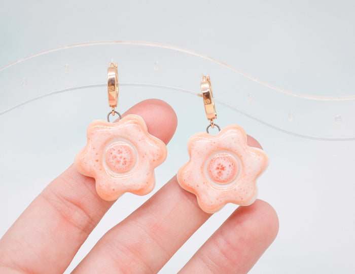 Orange Daisy Earrings