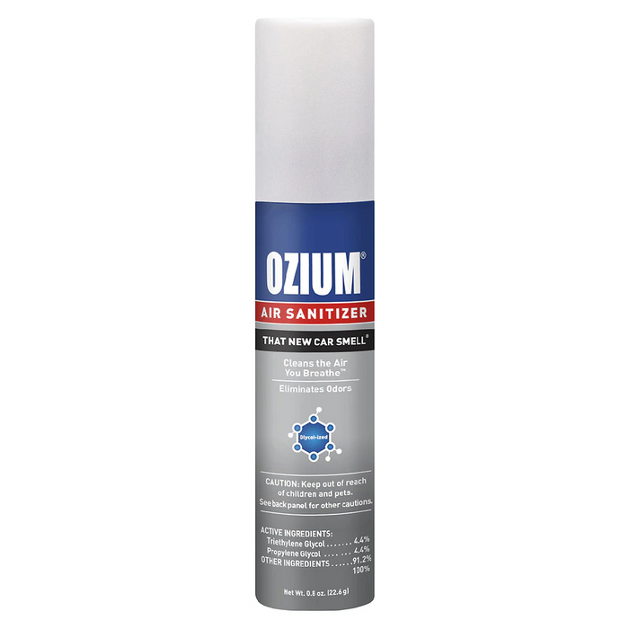 ozium air sanitizer spray new car smell travel size