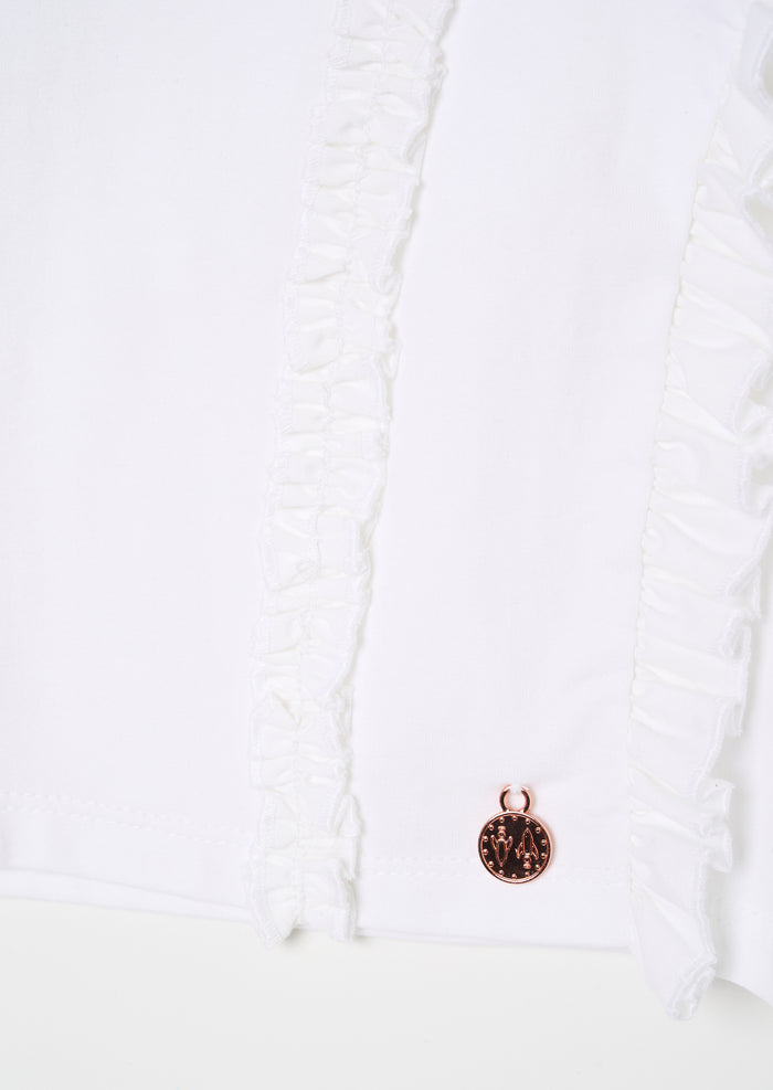 Pippa Woven Peplum Ruffle T Shirt