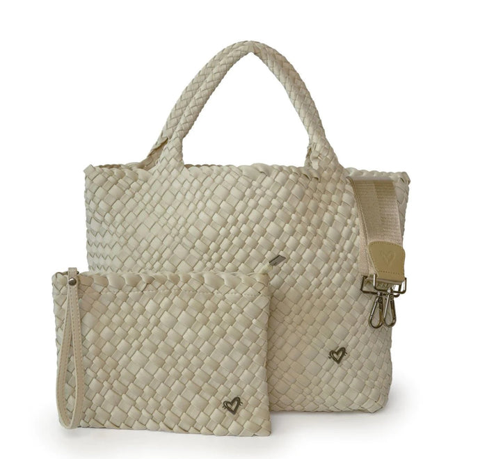 PRENELOVE LONDON LARGE WOVEN BAG W CROSSBODY BAG