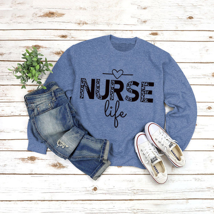 Blue sweater (black font) / S