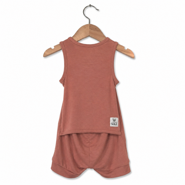 Red Rock Sleeveless Shorty Romper Luxe Edition | Cotton Bamboo Blend