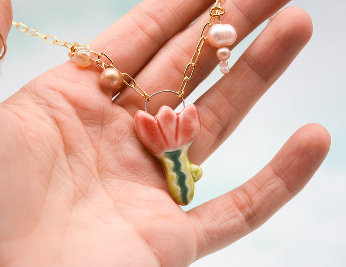 Red Tulip Necklace