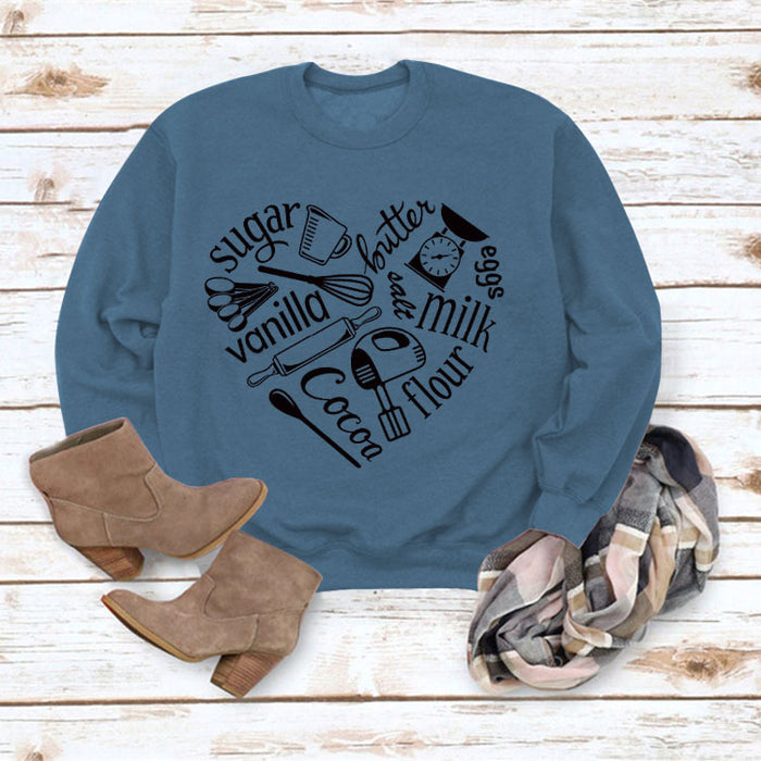 Blue sweater (black font) / S