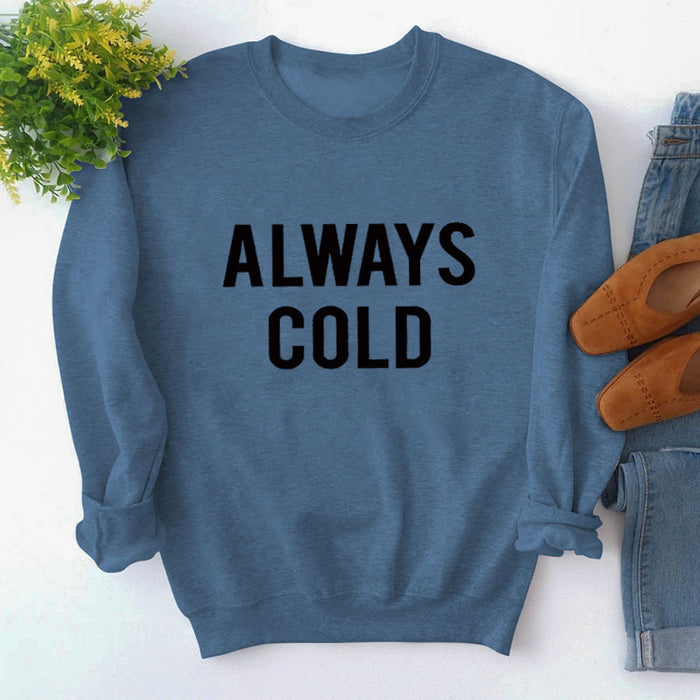 Blue sweater (black font) / S