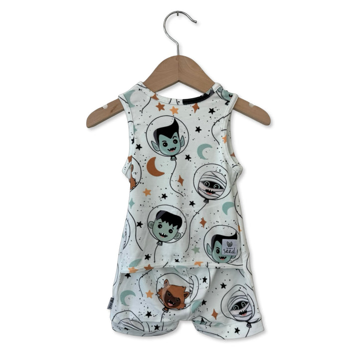 Scare In The Air Sleeveless Shorty Romper Luxe Edition | Cotton Bamboo Blend