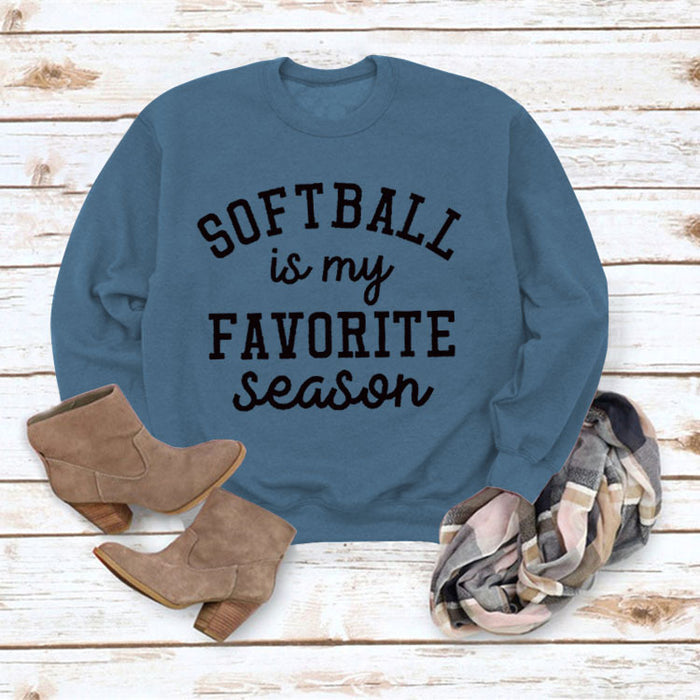 Blue sweater (black font) / S
