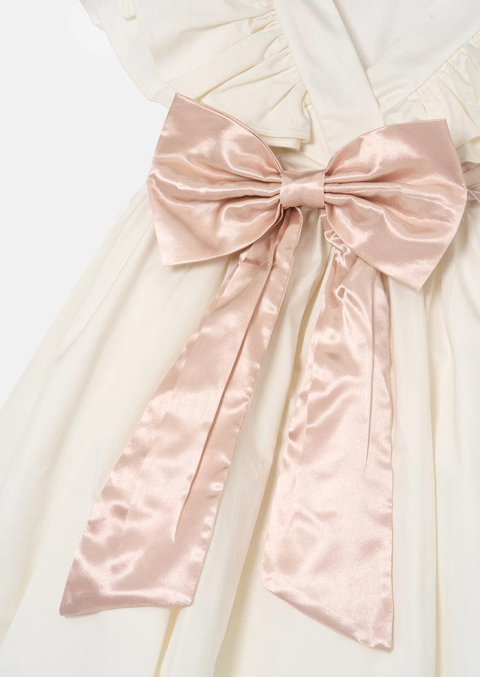 Sylvie Ruffle Dress with Soft Pink Sash