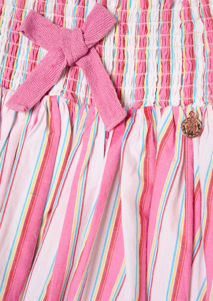 Tammy Stripe Shirred Waist Mini Skirt