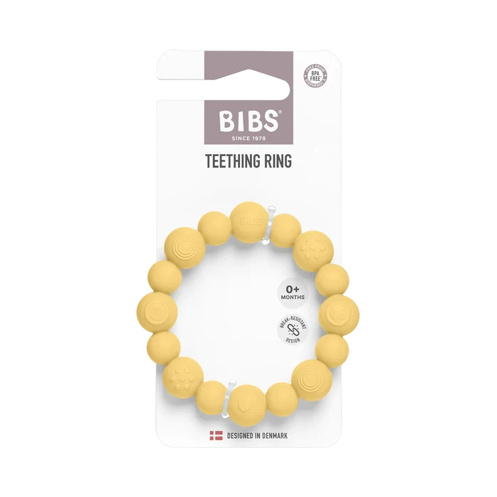 Teether Ring - Beaded - Pale Butter