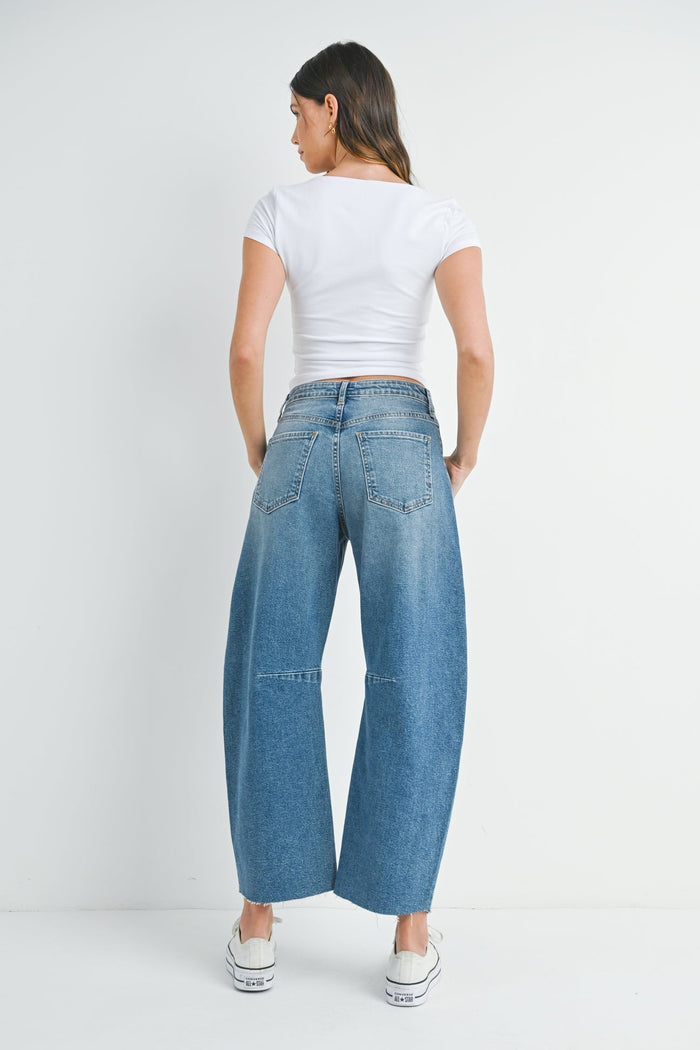 The Seamed Barrel Jean - Medium Denim BP473J