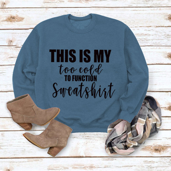 Blue sweater (black font) / S