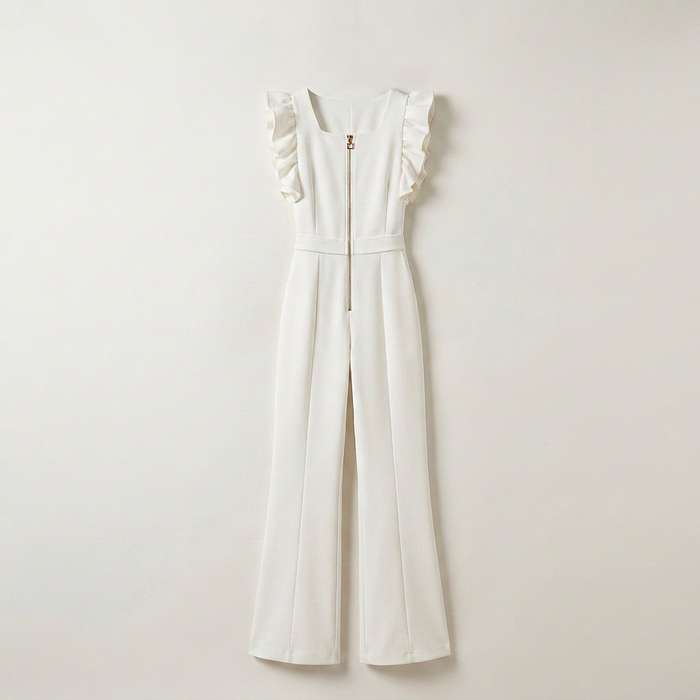 White Ruffle Jumpsuit for Women | Shop Canada – Parcel Theory