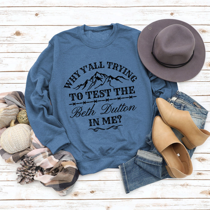 Blue sweater (black font) / S