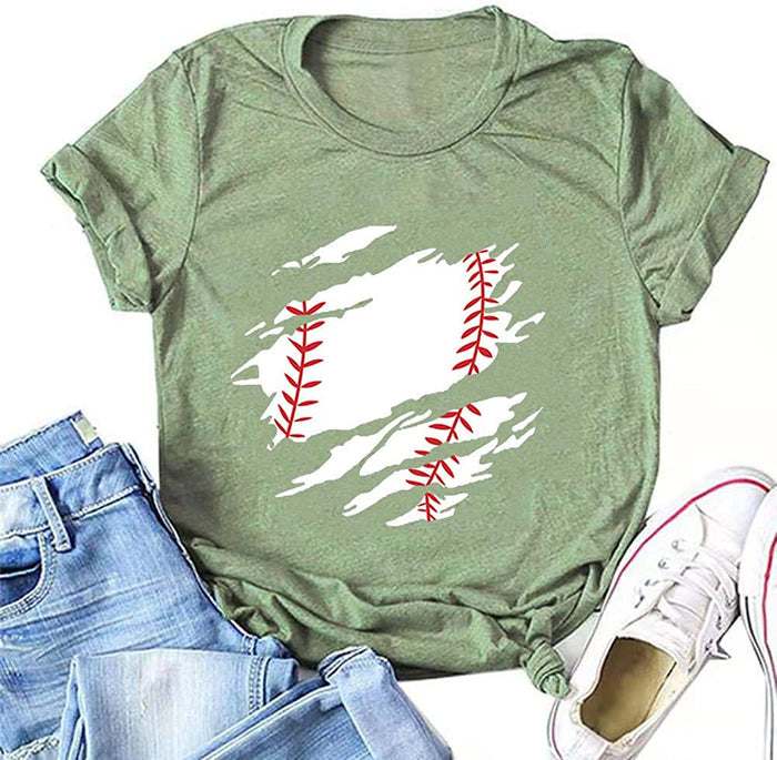 Women Baseball Cute T-Shirt Graphic Shirt
